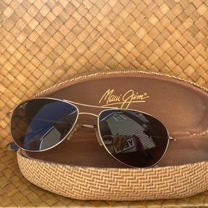 Maui Jim Sunglasses Baby Beach Tortoise Aviators MJ-245-16 GOLD